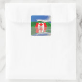 Canadese Vlag Land Vierkante Sticker (Tas)