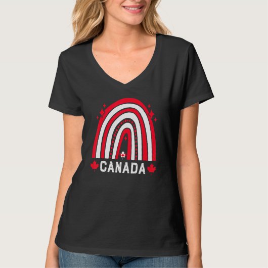 Canadese vlag Leaf Rainbow Canada Day 2022 T-shirt (Voorkant)
