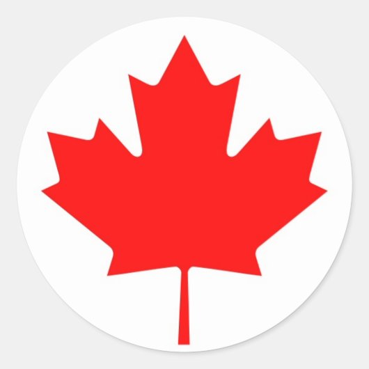 Canadese vlag Leaf Ronde Sticker (Voorkant)