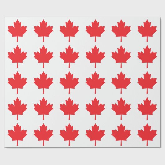 Canadese vlag Maple Leaf Cadeaupapier (Vlak)