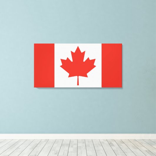 Canadese vlag (Maple Leaf) (Canada) Canvas Afdruk (Insitu (Houten vloer))