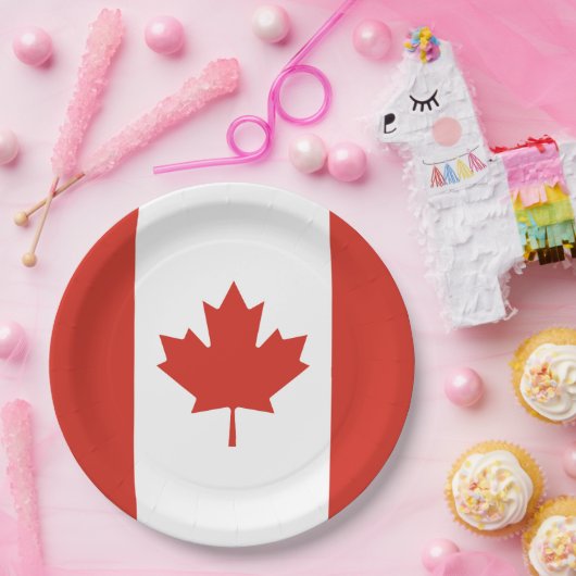 Canadese vlag (Maple Leaf) (Canada) Papieren Bordje (Feest)