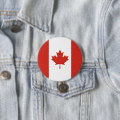 Canadese vlag (Maple Leaf) (Canada) Ronde Button 7,6 Cm (In situ)