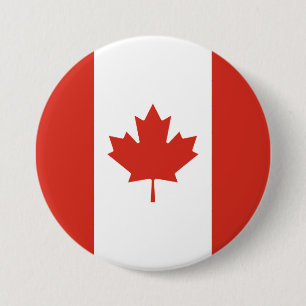 Canadese vlag (Maple Leaf) (Canada) Ronde Button 7,6 Cm