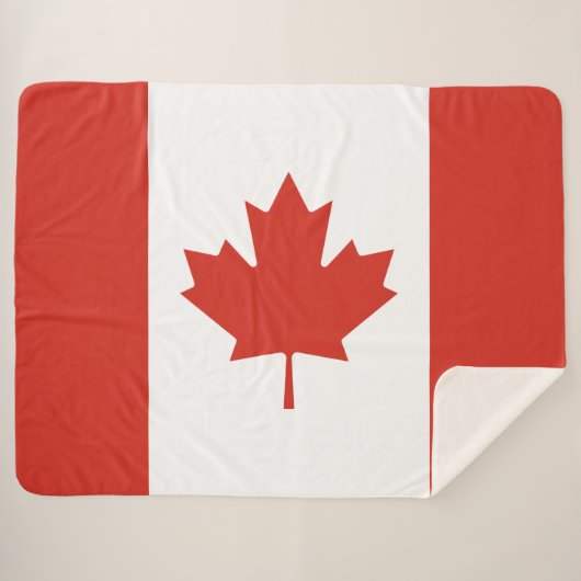 Canadese vlag (Maple Leaf) (Canada) Sherpa Deken (Voorkant (horizontaal))