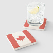 Canadese vlag (Maple Leaf) (Canada) Stenen Onderzetter (Zijkant)