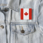 Canadese vlag (Maple Leaf) (Canada) Vierkante Button 5,1 Cm (In situ)