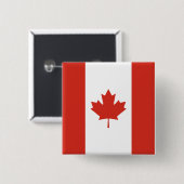Canadese vlag (Maple Leaf) (Canada) Vierkante Button 5,1 Cm (Voorkant /achterkant)