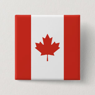 Canadese vlag (Maple Leaf) (Canada) Vierkante Button 5,1 Cm