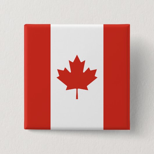 Canadese vlag (Maple Leaf) (Canada) Vierkante Button 5,1 Cm (Voorkant)