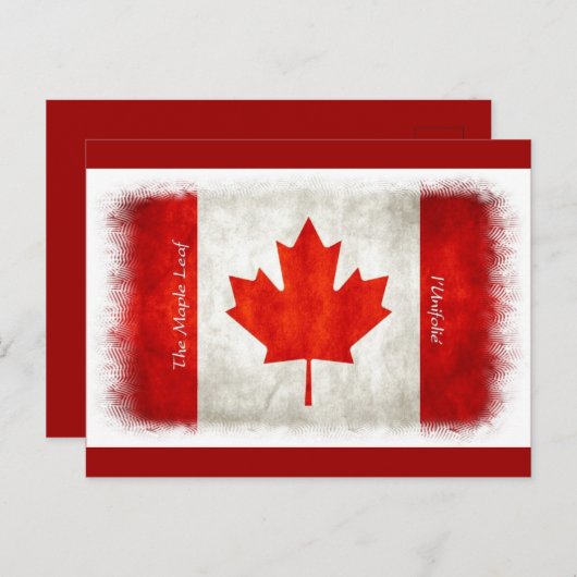 Canadese vlag Maple Leaf l'Unifolié Briefkaart (Voorkant / Achterkant)
