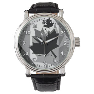 Canadese vlag Maple Leaf op een Horloge