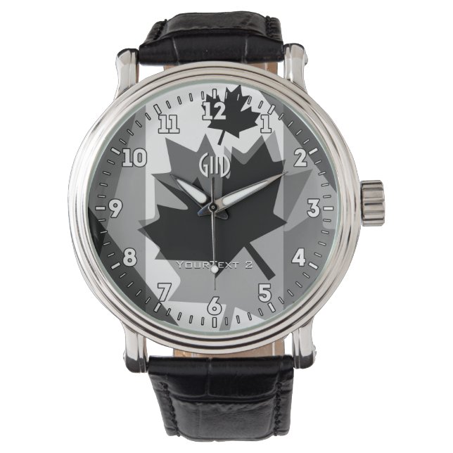 Canadese vlag Maple Leaf op een Horloge (Voorkant)