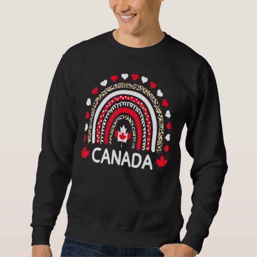 Canadese vlag Maple Leaf Rainbow Leopard Canada Da Trui (Voorkant)