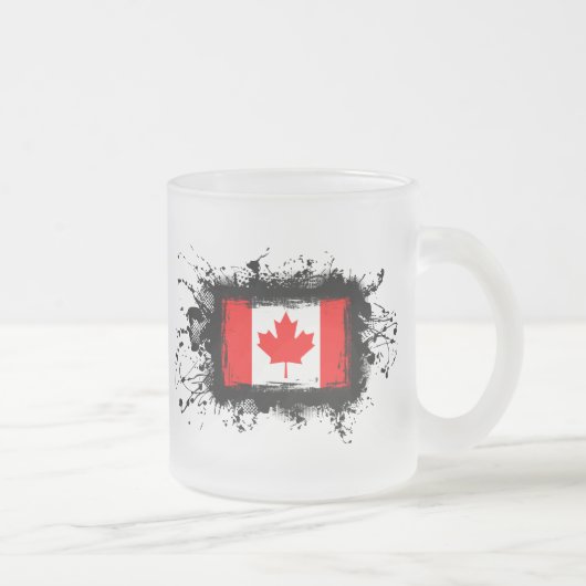 Canadese vlag matglas koffiemok (Rechts)