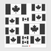 Canadese Vlag Meerdere in Zwart Sticker (Vel)