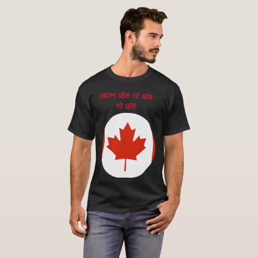 Canadese vlag met aanpasbare tekst t-shirt (Voorkant volledig)