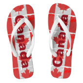 Canadese vlag met Canada Afgedrukt in rood Teenslippers (Voetbed)