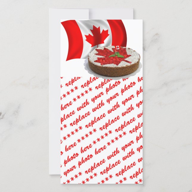 Canadese vlag met Cherry Maple Leaf Cake (Voorkant)