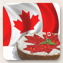 Canadese vlag met Cherry Maple Leaf Cake