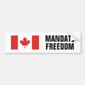 Canadese vlag met Editable Text Mandate Freedom C Bumpersticker (Voorkant)