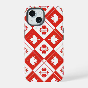 Canadese vlag met esdoornbladeren iPhone 15 case