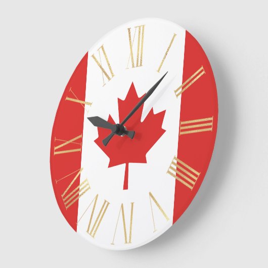 Canadese vlag met goud grote klok (Hoek)