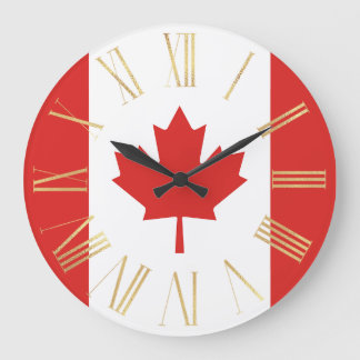 Canadese vlag met goud grote klok