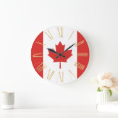 Canadese vlag met goud grote klok (Huis)