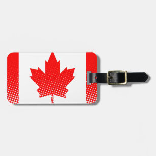 Canadese vlag met halftooneffect bagagelabel