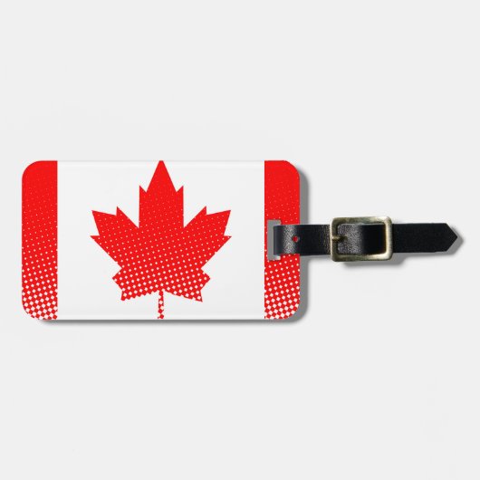 Canadese vlag met halftooneffect bagagelabel (Voorkant horizontaal)
