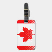 Canadese vlag met halftooneffect bagagelabel (Voorkant verticaal)