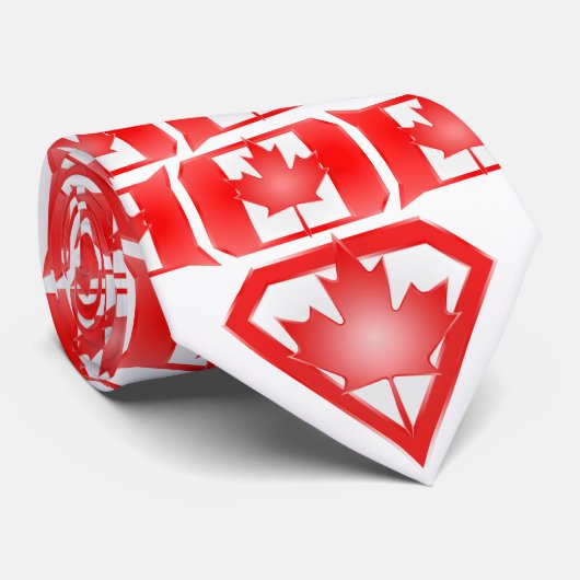Canadese vlag met Hero Shield, Canada Day stropdas (Opgerold)