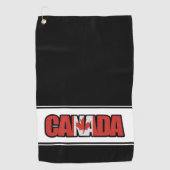 Canadese vlag met mapellef in typografische tekst golfhanddoek (Voorkant)
