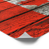 Canadese vlag met ruw houtachtig effect poster (Hoek)