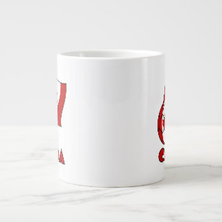 Canadese vlag met voetbal grote koffiekop