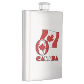Canadese vlag met voetbal heupfles (Rechts)
