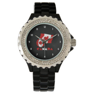 Canadese vlag met voetbal horloge