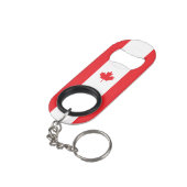 Canadese vlag mini flessenopener (Achterkant Gekanteld)