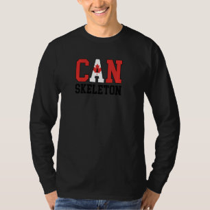 Canadese Vlag Musher Canadian Can Skeleton Pullove T-shirt