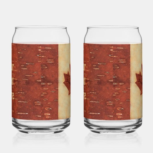 Canadese vlag op binnenste boog blikvorm glas (Rechts)