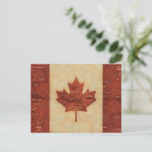 Canadese vlag op binnenste boog briefkaart (Staand voorkant)