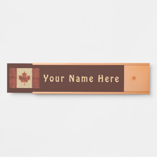 Canadese vlag op binnenste boog deurbordje (Voorkant)