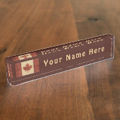 Canadese vlag op binnenste boog naambordje (Zijkant)