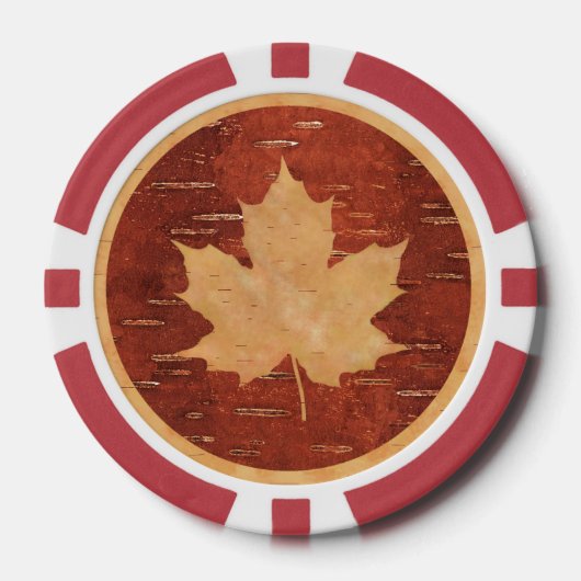 Canadese vlag op binnenste boog poker chips (Voorkant)