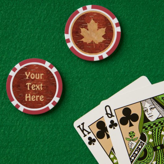 Canadese vlag op binnenste boog poker chips (Pokertafel (Dubbel))