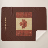 Canadese vlag op binnenste boog sherpa deken (Voorkant (horizontaal))