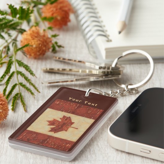 Canadese vlag op binnenste boog sleutelhanger (Voorkant Rechts)