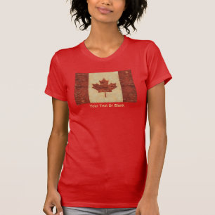 Canadese vlag op binnenste boog t-shirt