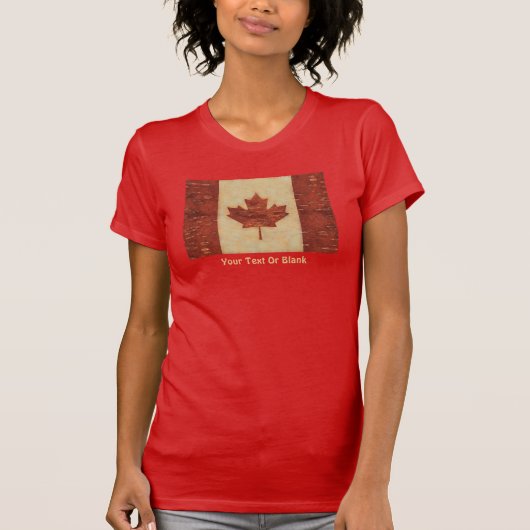 Canadese vlag op binnenste boog t-shirt (Voorkant)